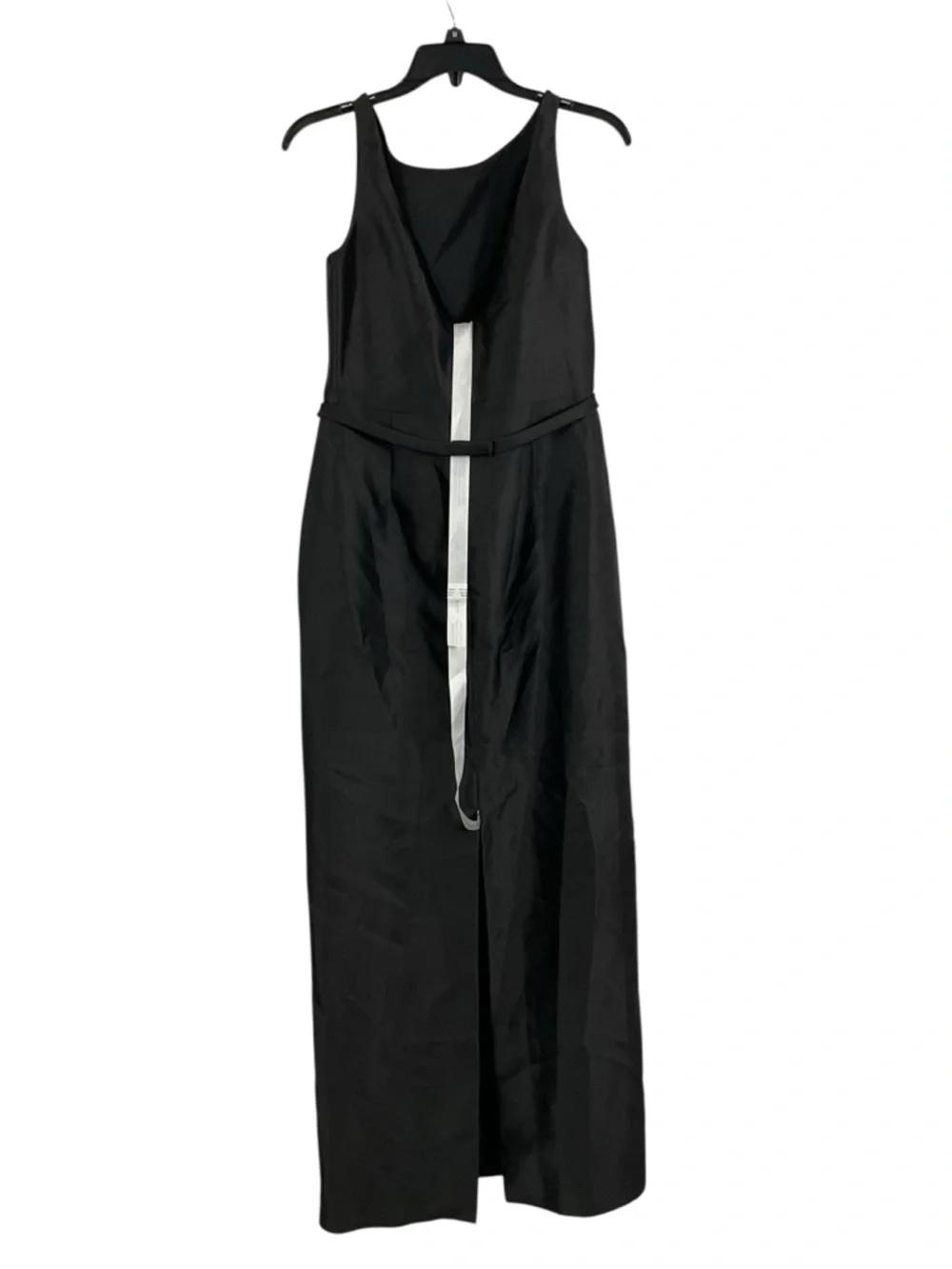 ALFRED SUNG Black Satin Bateau-Neck Maxi Dress - Picture 3 of 7
